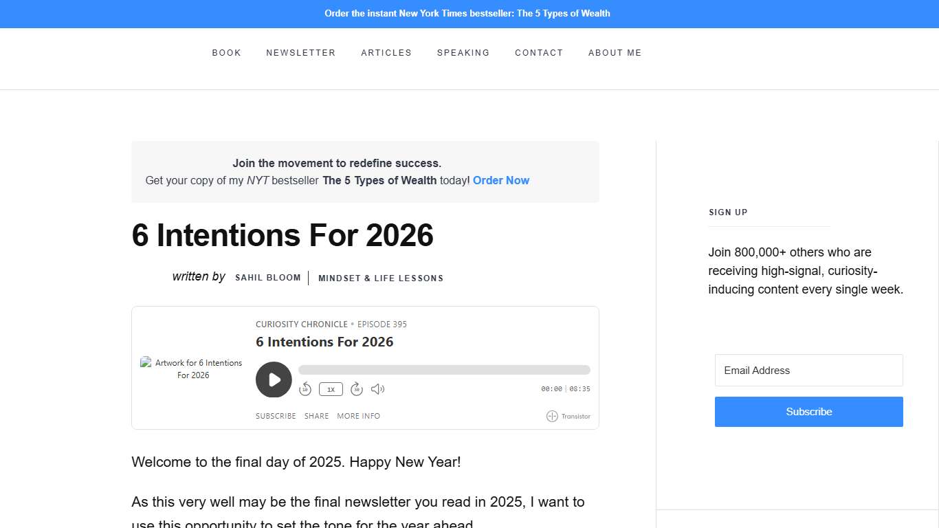 6 Intentions For 2026 The Curiosity Chronicle